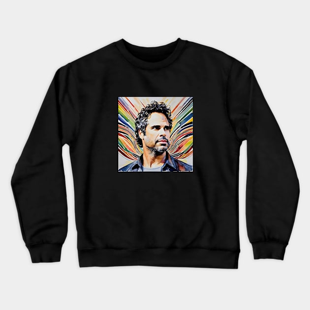 colorful madness with Mark Ruffalo Crewneck Sweatshirt by bogfl